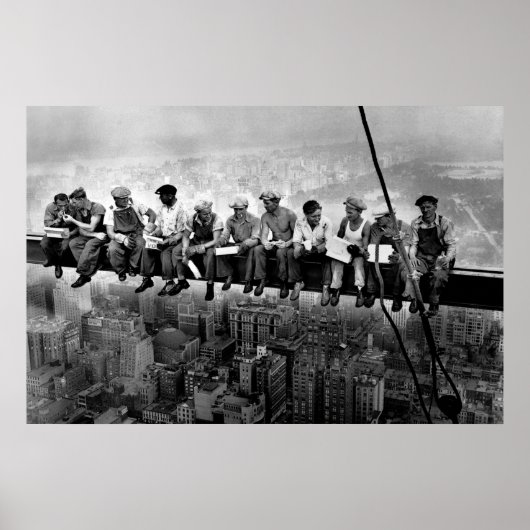 Lunch Atop A Skyscraper 1932 NYC Ironworkers Large ポスター (正面)