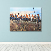 Lunch Atop A Skyscraper 1932 NYC Remastered Color キャンバスプリント (インサイチュ (ウッドフロア))