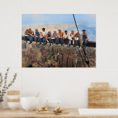 Lunch Atop A Skyscraper 1932 NYC Remastered Color ポスター (キッチン)