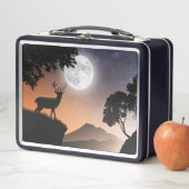 Lunch Box Cerf sous la lune orange メタルランチボックス (インサイチュ)