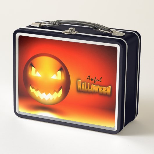 Lunch Box Pumpkinmoji メタルランチボックス (正面)