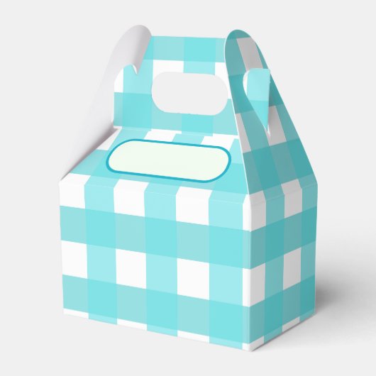 Lunch Box Vichy bleu ciel フェイバーボックス (正面サイド)