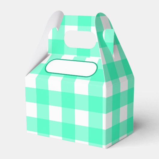 Lunch Box Vichy bleu turquoise フェイバーボックス (正面サイド)