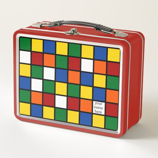 Lunch box with cubist pattern Var01 メタルランチボックス (正面)