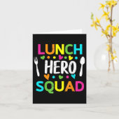 Lunch Hero Squad Funny Lady Cafeteria Squad Worker カード (黄色い花)