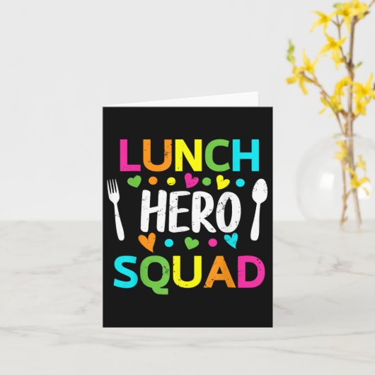 Lunch Hero Squad Funny Lady Cafeteria Squad Worker カード (黄色い花)