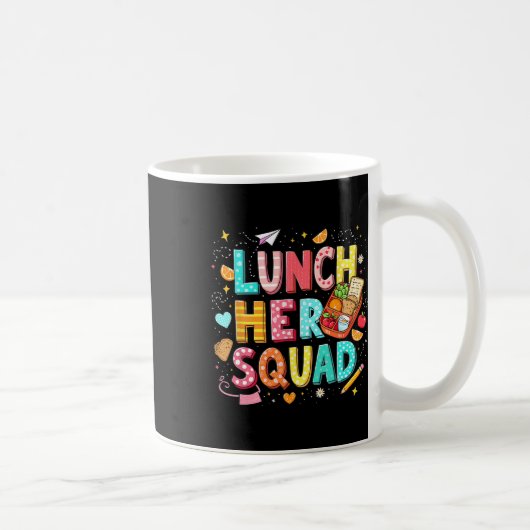 Lunch Hero Squad Preppy Back To School Lunch Lady コーヒーマグカップ (右)