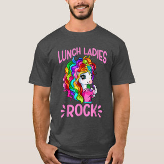 Lunch Ladies Rock Cute Unicorn Chef Cook Funny Lun Tシャツ