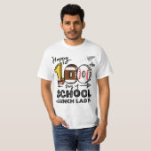 Lunch Lady Cafeteria Happy 100th day of school 100 Tシャツ (正面フル)