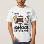Lunch Lady Cafeteria Happy 100th day of school 100 Tシャツ (正面)