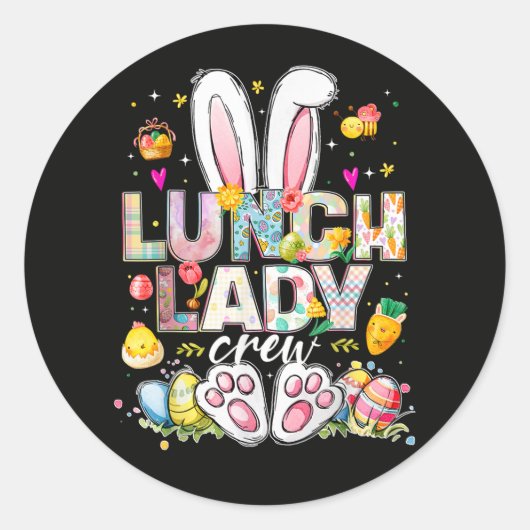 Lunch Lady Crew Funny Bunny ラウンドシール (正面)