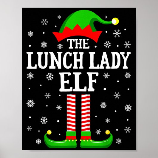 Lunch Lady Elf Funny Christmas Family Matching  ポスター (正面)