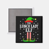 Lunch Lady Elf Funny Christmas Family Matching  マグネット (正面/裏面)