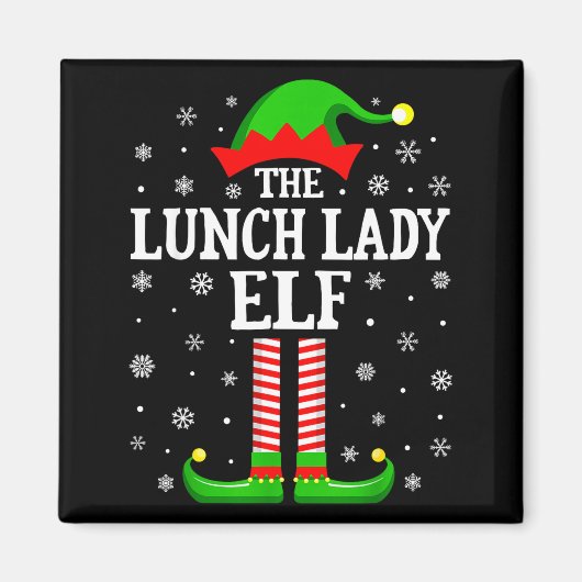 Lunch Lady Elf Funny Christmas Family Matching  マグネット (正面)