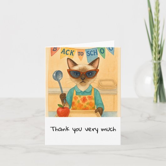 Lunch Lady is serving food  Thank You Card サンキューカード (正面)