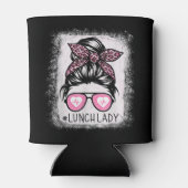 Lunch Lady Life Bleached Shirts Pink Leopard Messy 缶クーラー (裏面)