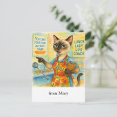 Lunch Lady Life Coach  for Cat Cafeteria Wisdom ポストカード (スタンド正面)