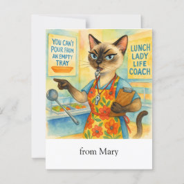 Lunch Lady Life Coach  for Cat Cafeteria Wisdom ポストカード