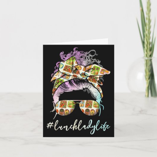Lunch Lady Messy Hair Woman Bun Lunch Lady Life  カード (正面)