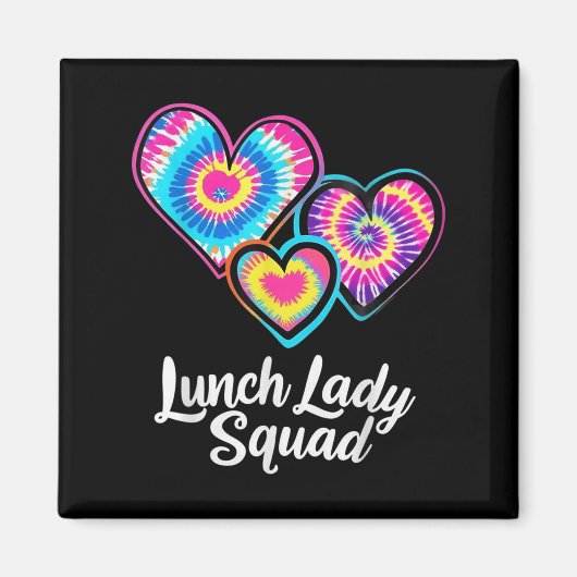 Lunch Lady Squad Tie Dye Hearts Cafeteria Staff La マグネット (正面)