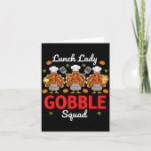 Lunch Lady Thanksgiving Funny Gobble Squad  カード (正面)