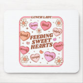 Lunch Lady Valentines Day Retro Cute Cafeteria Swe マウスパッド (正面)