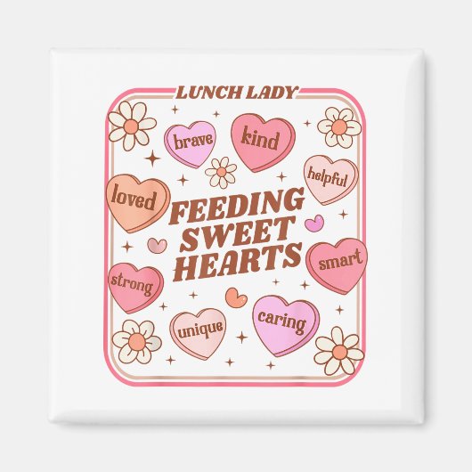 Lunch Lady Valentines Day Retro Cute Cafeteria Swe マグネット (正面)