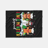 Lunch Monitor Squad Reindeer Snowman Gingerbread C フリースブランケット (正面(横))