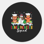 Lunch Monitor Squad Reindeer Snowman Gingerbread C ラウンドシール (正面)