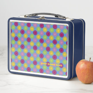 Lunchbox with felt flowers pattern Var01 メタルランチボックス