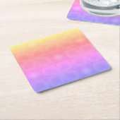 Luncheon Paper Napkins in pink purple yellow スクエアペーパーコースター (アングル)