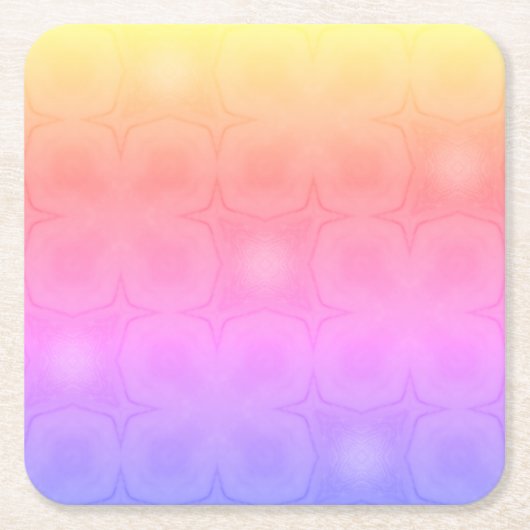 Luncheon Paper Napkins in pink purple yellow スクエアペーパーコースター (正面)
