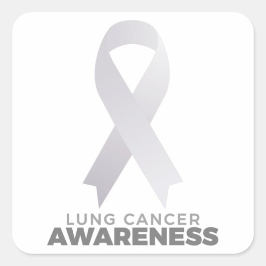 Lung Cancer Awareness スクエアシール (正面)