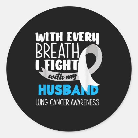 Lung Cancer Awareness Every Breath I Fight With My ラウンドシール (正面)