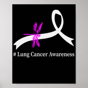 Lung Cancer Awareness Pearl Ribbon ポスター