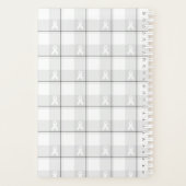 Lung Cancer Awareness Plaid Planner, White Ribbon プランナー手帳 (裏面)
