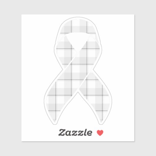 Lung Cancer Awareness Plaid Ribbon Gray シール (シート)