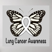 Lung Cancer Butterfly Awareness Ribbon ポスター (正面)