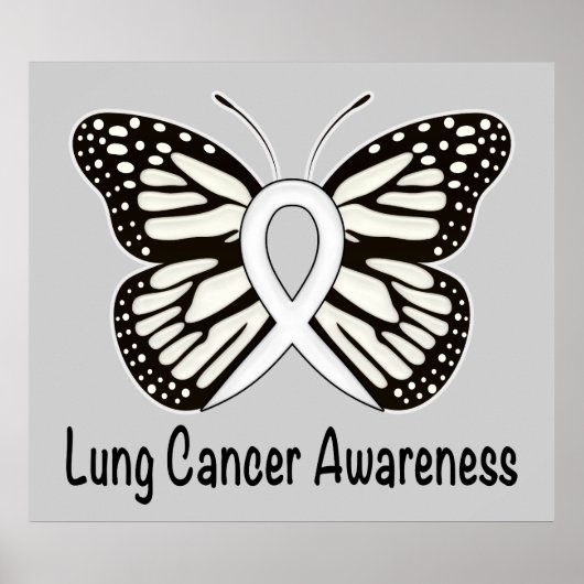 Lung Cancer Butterfly Awareness Ribbon ポスター (正面)