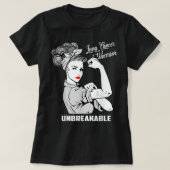 Lung Cancer Warrior Unbreakable T Shirt Awareness  Tシャツ (デザイン正面)