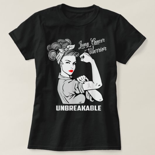 Lung Cancer Warrior Unbreakable T Shirt Awareness  Tシャツ (デザイン正面)
