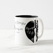 Lung Transplant Wildflower Breath of Life Black ツートーンマグカップ (正面右)