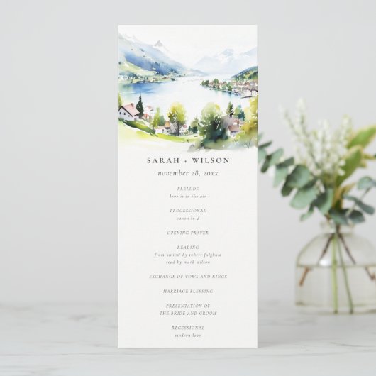 Lungern Switzerland Landscape Wedding Program 招待状 (スタンド正面)