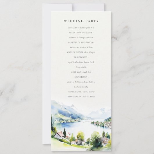 Lungern Switzerland Landscape Wedding Program 招待状 (裏面)