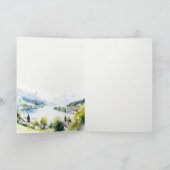 Lungern Switzerland Watercolor Landscape Wedding サンキューカード (内部)