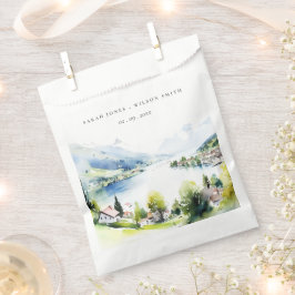 Lungern Switzerland Watercolor Landscape Wedding フェイバーバッグ