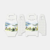 Lungern Switzerland Watercolor Landscape Wedding フェイバーボックス (折り畳みなし)