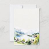 Lungern Switzerland Watercolor Landscape Wedding 出欠カード (裏面)