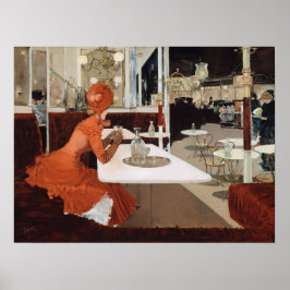 Lungren In The Cafe Painting ポスター