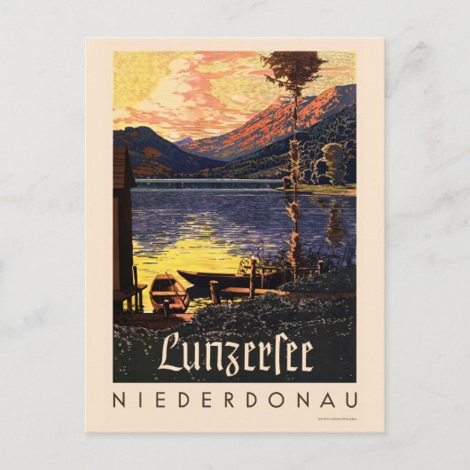 Lunzersee Niederdoau Austria Vintage Poster 1938 ポストカード (正面)